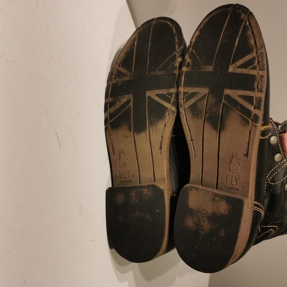 Fly London Leather Combat & Moto Boots - Picture 8 of 9